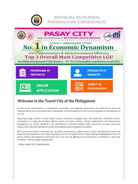 pasay region|Pamahalaang Lungsod Pasay (Pasay City Government).